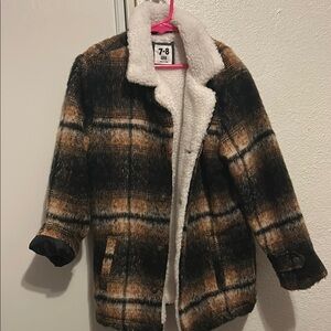 Cozy Plaid Faux Fur Coat